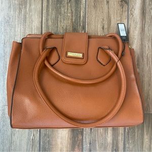 London Fog Simone Satchel Cognac. New.